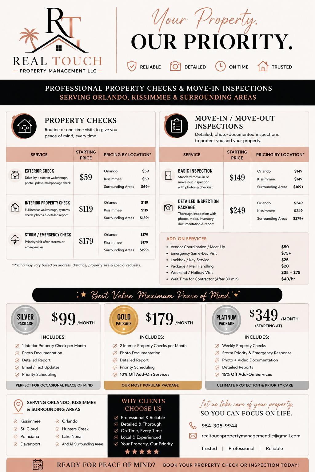 Real Touch Property Management Price Sheet